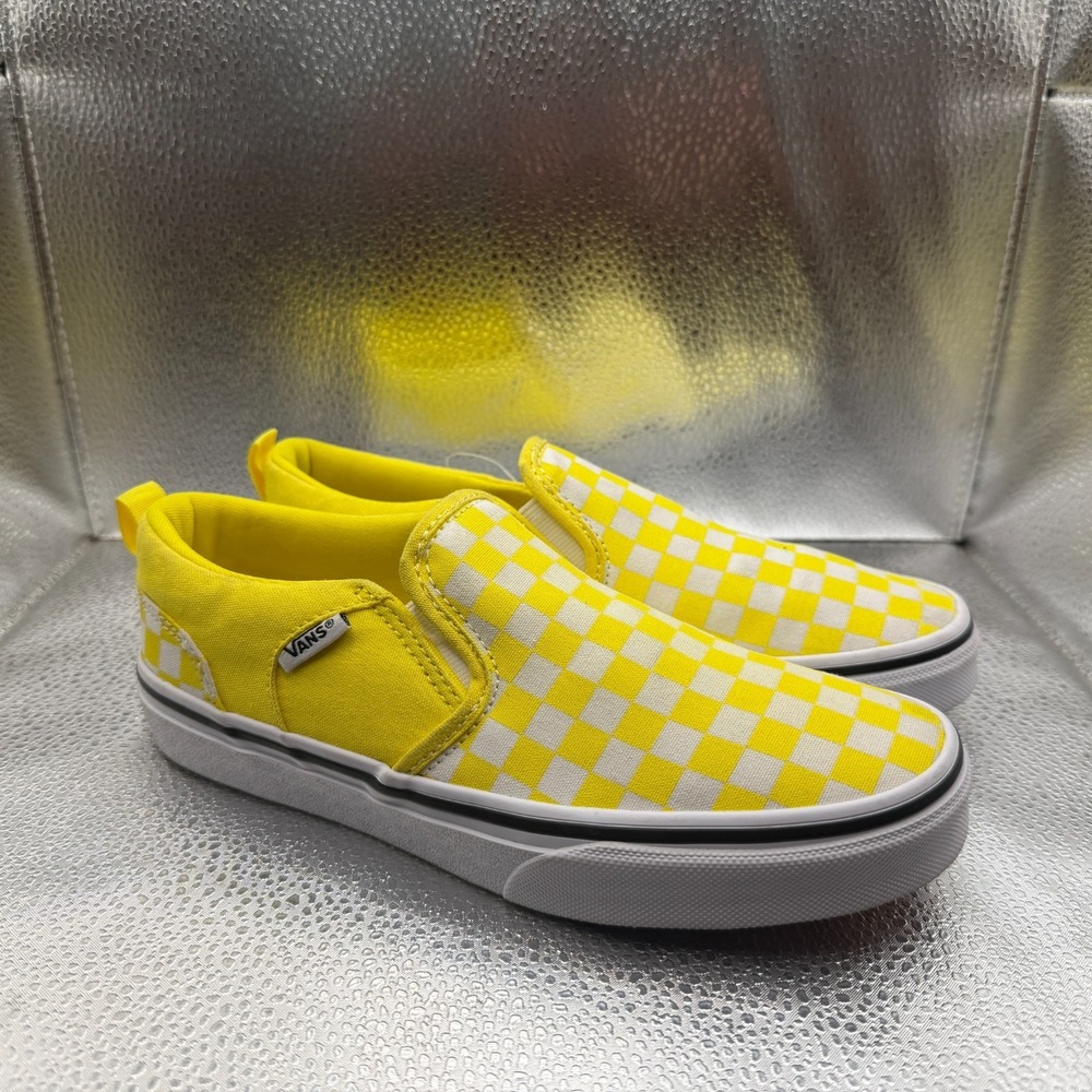 Size 4 Vans Classic Yellow White Mens Slip On Checkerboard Skate Shoes 500714